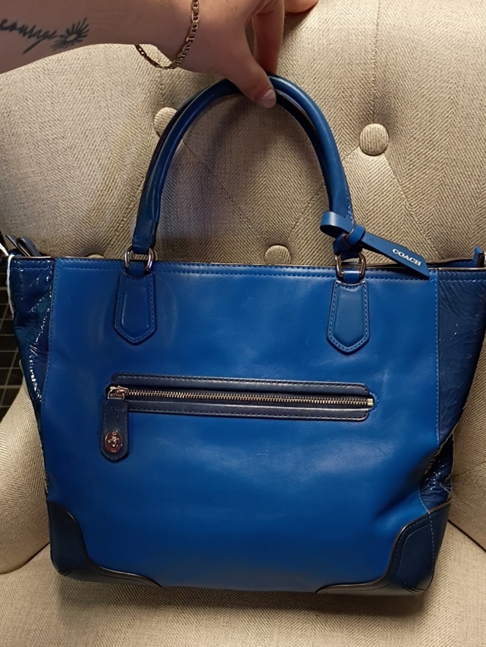 Coach Blue Poppy Blaire Tote - Picture 12 of 13